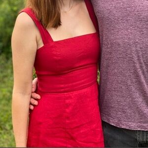 Reformation Red Linen Mini Dress